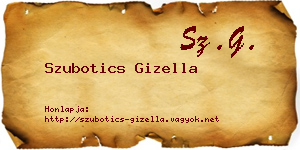 Szubotics Gizella névjegykártya